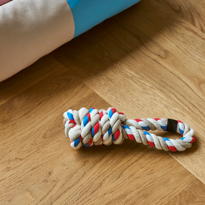 Dogs Rope toy, red / turquoise / off-white from HAY