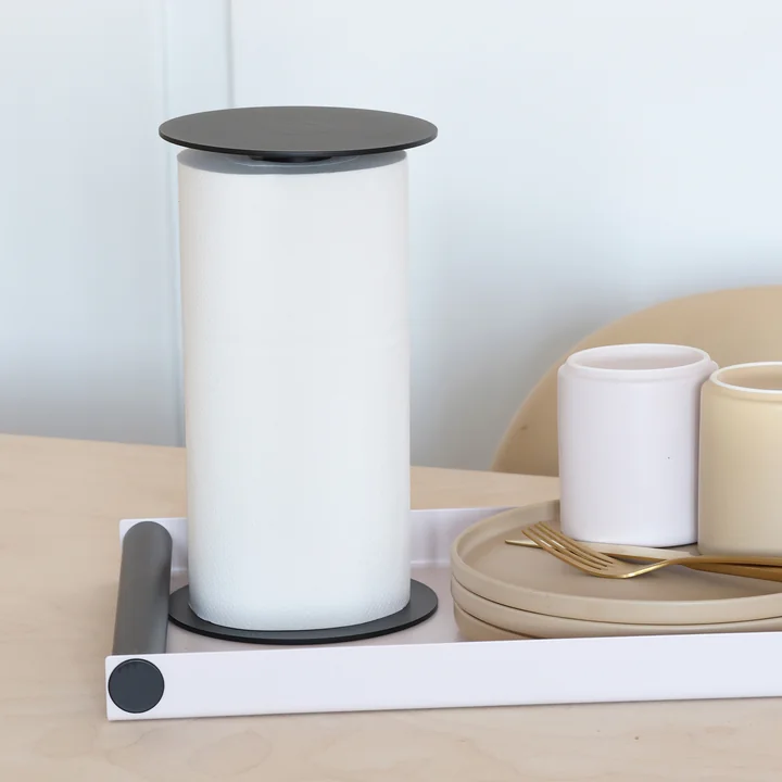 Rolling Kitchen roll holder, black from Design Letters