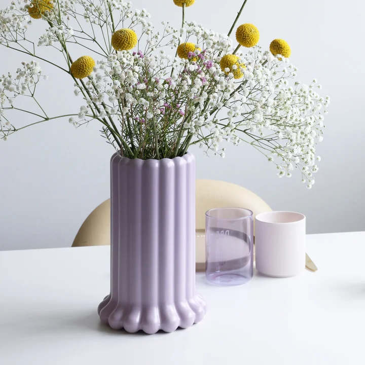 Tubular Vase, h 24 cm, lilac breeze by Design Letters