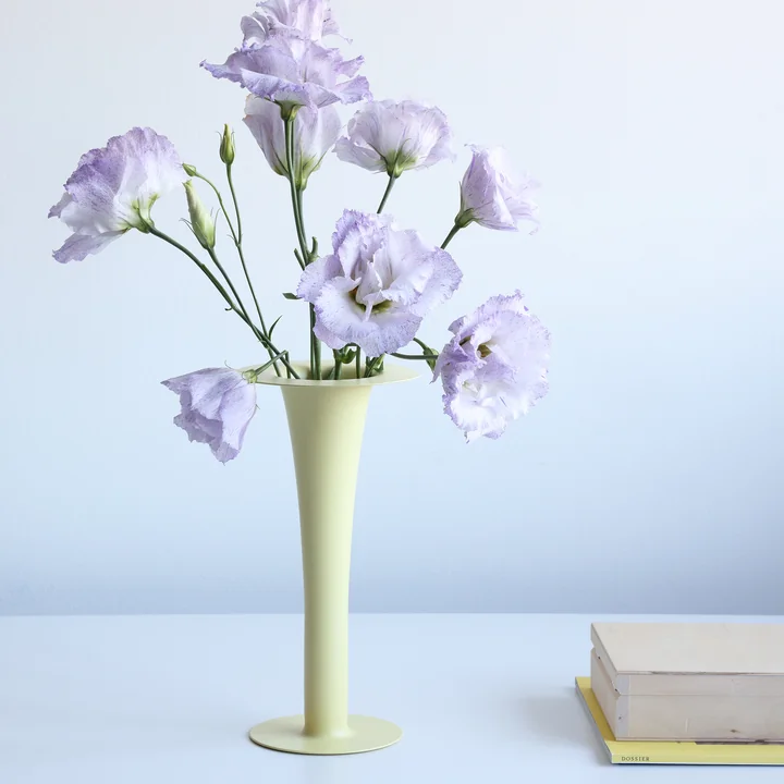 Trumpet - 2 in 1 vase & Candle holder, H 24 cm, yellow by Design Letters