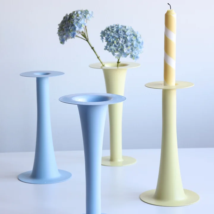 Trumpet - 2 in 1 vase & Candle holder, H 24 cm by Design Letters