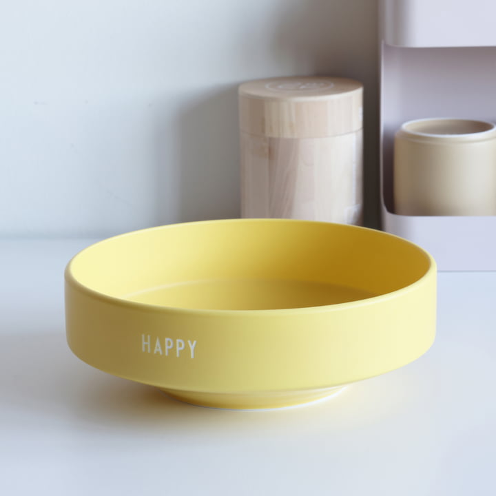 Favourite Bowl, large, Ø 22 x H 7.5 cm, Happy / yellow by Design Letters