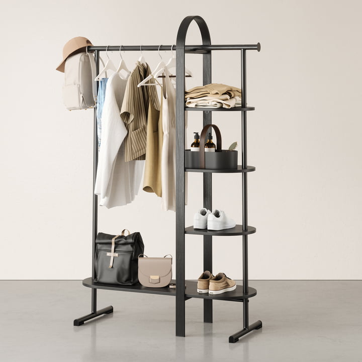 Bellwood Coat rack, eucalyptus wood black from Umbra