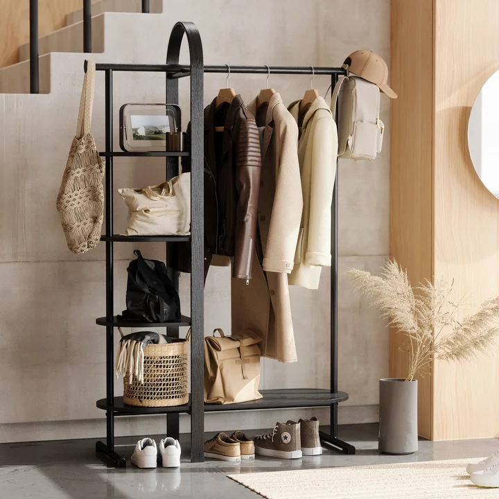 Bellwood Coat rack, eucalyptus wood black from Umbra