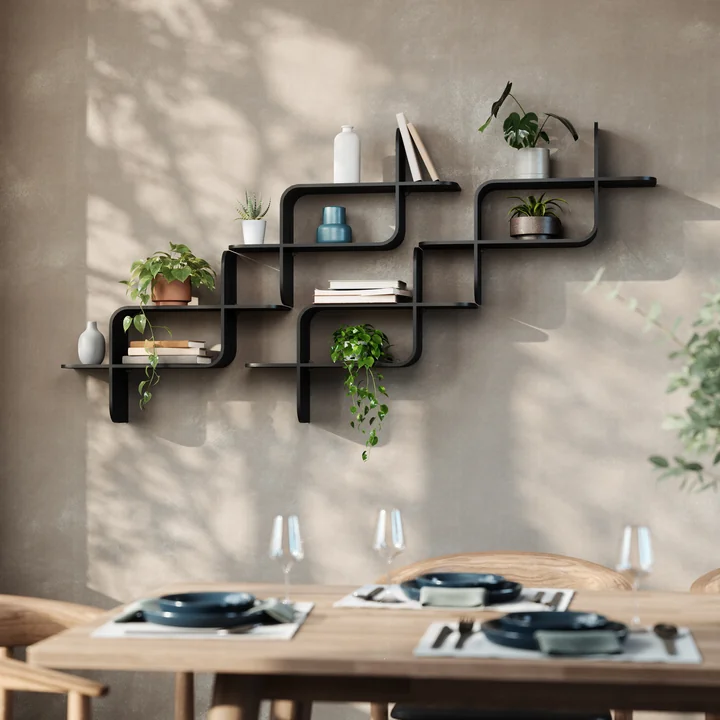 Montage Floating shelf, rubberwood black from Umbra