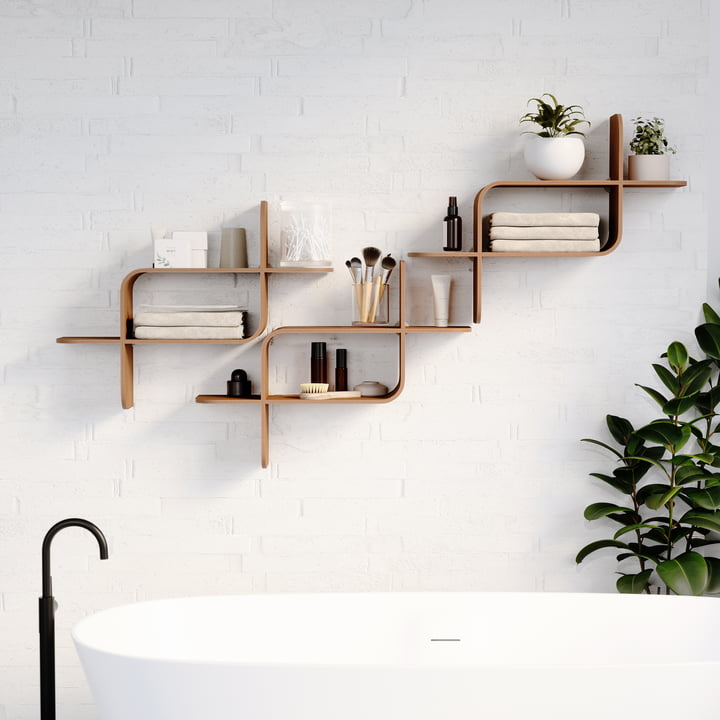 Montage Suspended shelf, rubberwood walnut from Umbra