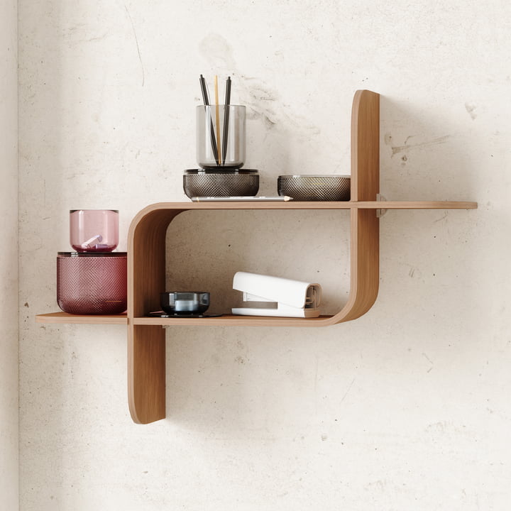 Montage Suspended shelf, rubberwood walnut from Umbra