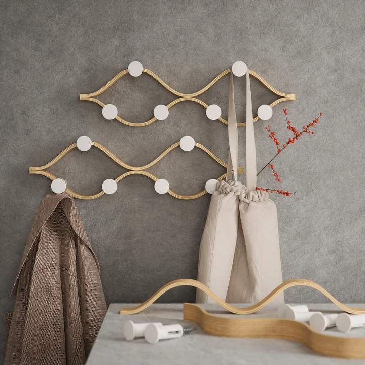 Montage Wall-mounted wardrobe, white / natural by Umbra