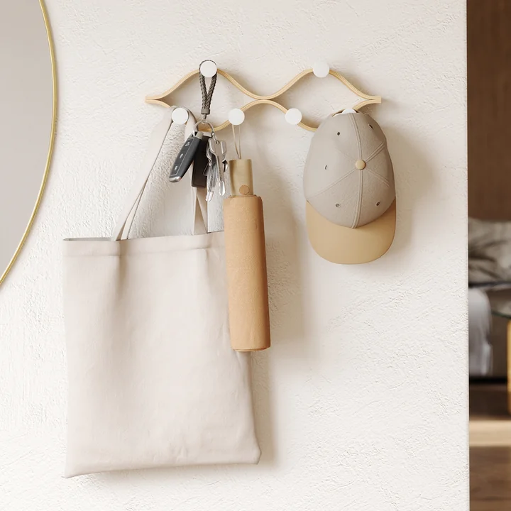 Montage Wall-mounted wardrobe, white / natural by Umbra