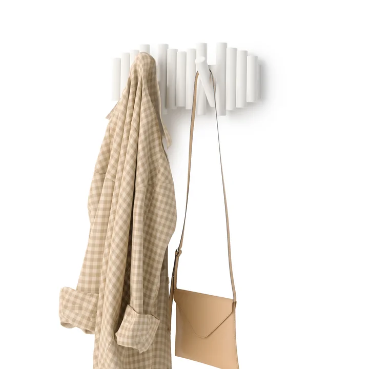 Picket Wall coat rack, white pine from Umbra
