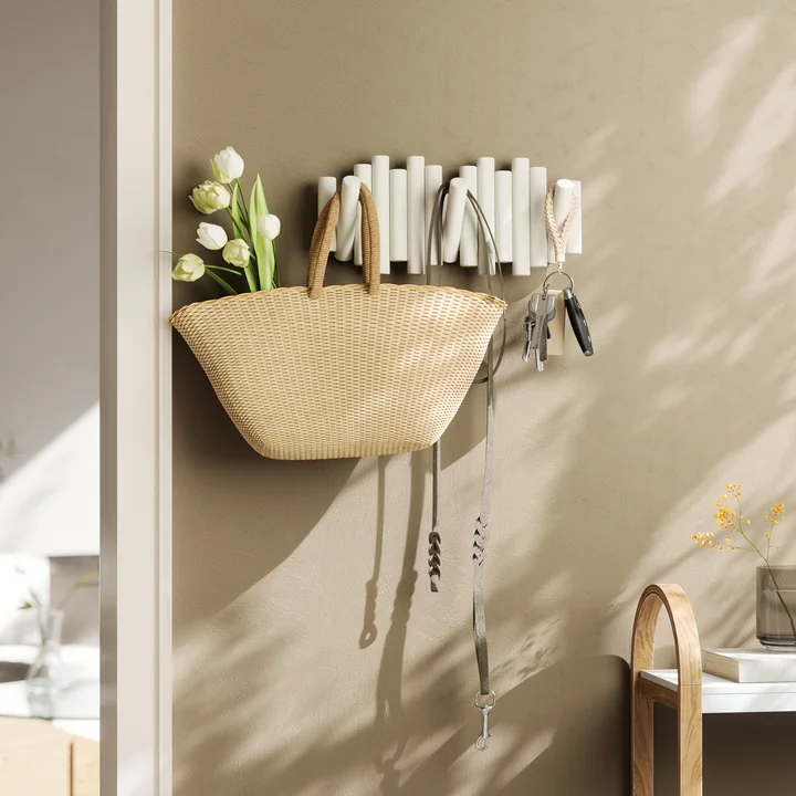 Picket Wall coat rack, white pine from Umbra