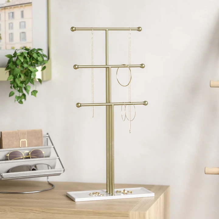 Umbra - Trigem Jewelry stand, brass / white