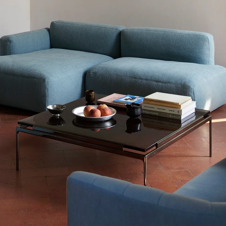 Sett Coffee Table LN13 smoked cast glass / dark chrome from & Tradition