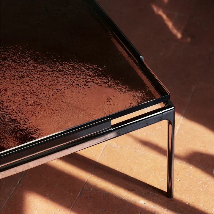 Sett Coffee Table LN13 smoked cast glass / dark chrome from & Tradition