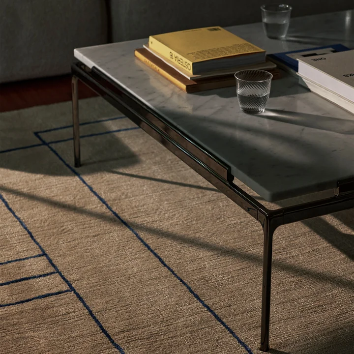 Sett Coffee Table LN13, Bianco Carrara / dark chrome from & Tradition