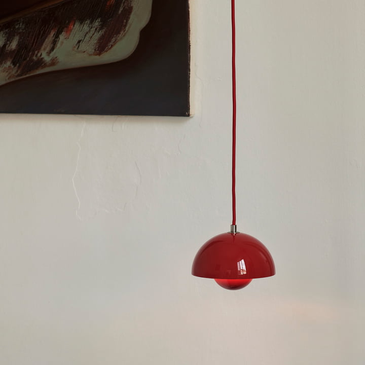 FlowerPot Pendant light VP10, vermilion red from & Tradition