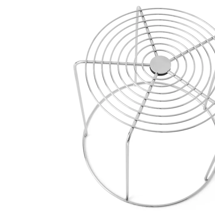 Wire stool with seat cushion VP11, stainless steel from & Tradition