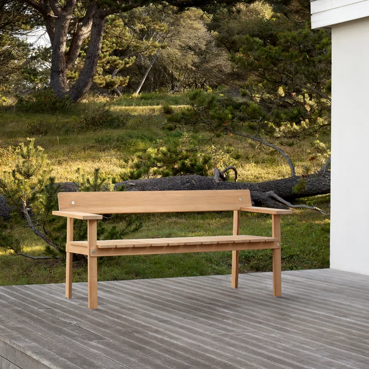 GL101 Timbur Garden bench, untreated teak from Carl Hansen