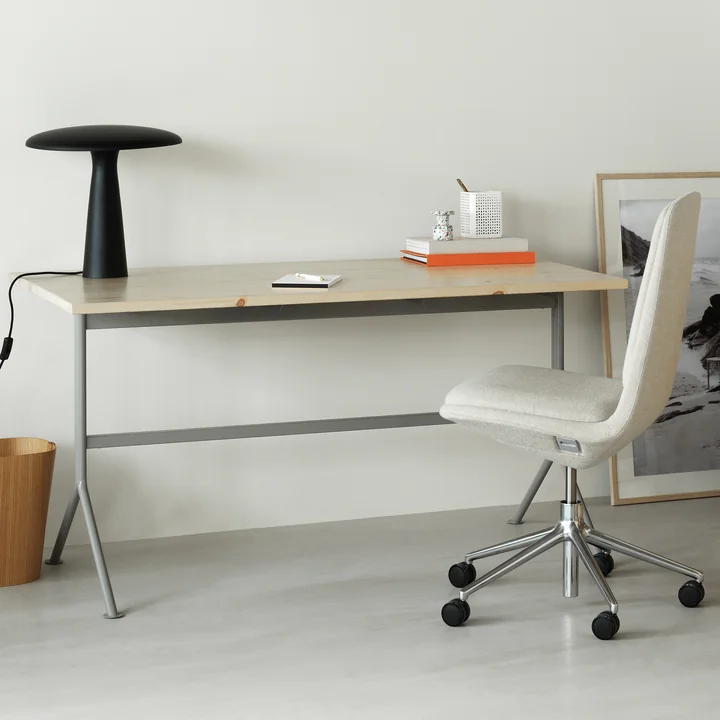 Kip Desk, gray / pine from Normann Copenhagen