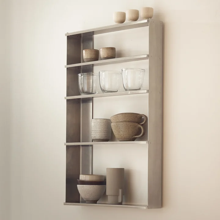 Taper Wall shelf, stainless steel from Form & Refine