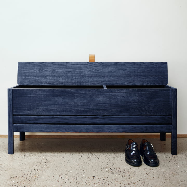 A Line Chest bench 111.5 cm, indigo blue (Special Edition) by Form & Refine