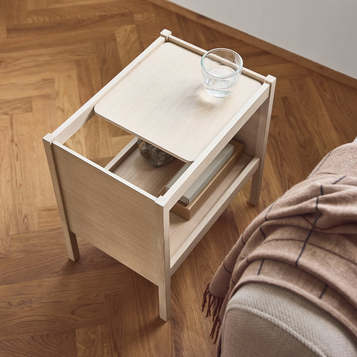 Journal Side table, white oiled oak from Form & Refine