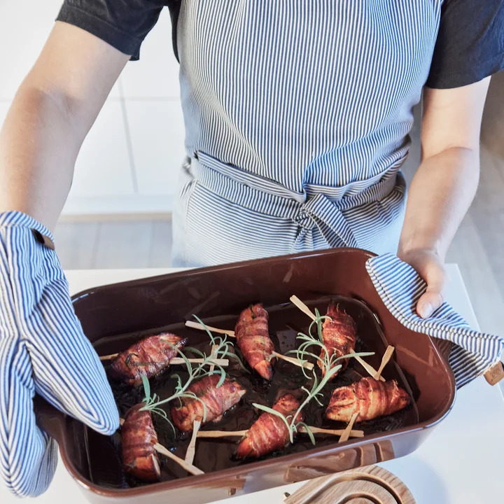 Striped denim apron from OYOY