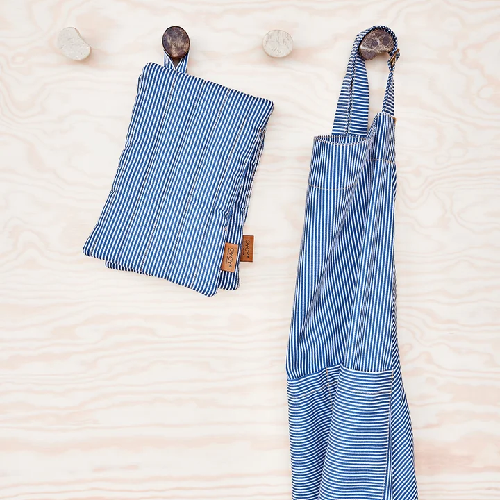 Striped denim apron from OYOY