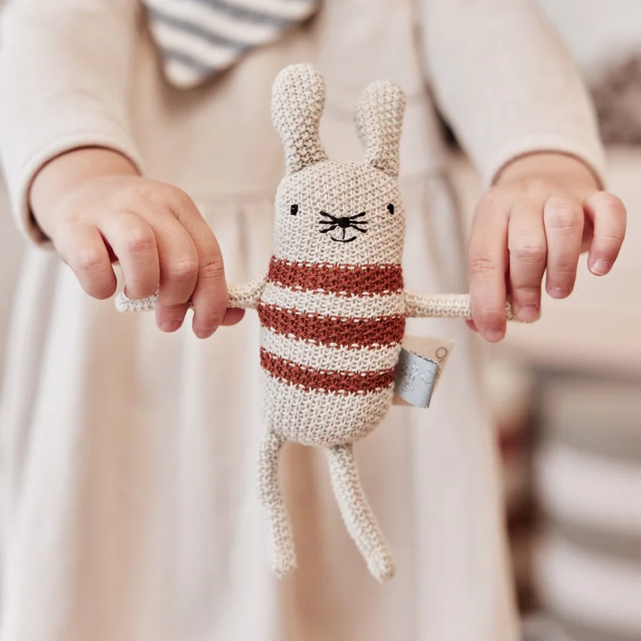 Musetti Mouse rattle, off-white / melange from OYOY Mini