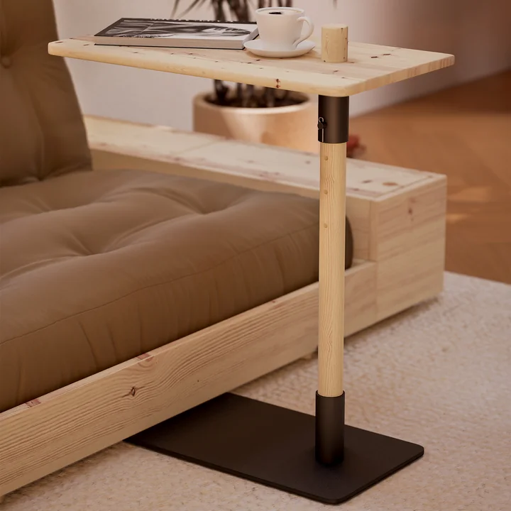 Karup Design - Adjust Side table, clear lacquered pine, base sofa bed
