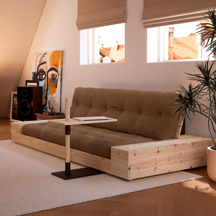 Karup Design - Adjust Side table, clear lacquered pine, base sofa bed