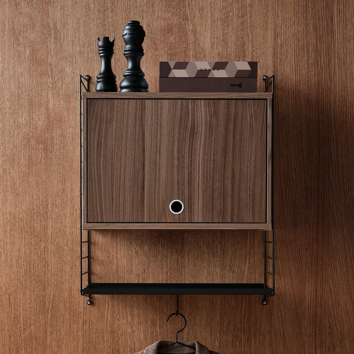 String - Cupboard element with hinged door, 58 x 30 cm, walnut