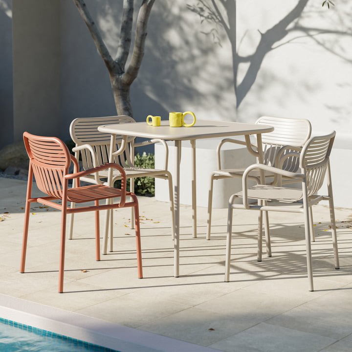 Petite Friture - Week-End Bridge Outdoor chair, coral