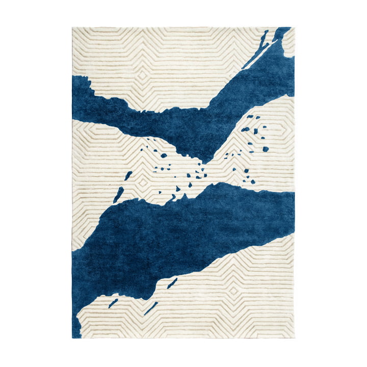 Studio Zondag - Splash Carpet 170 x 240 cm, blue / ivory