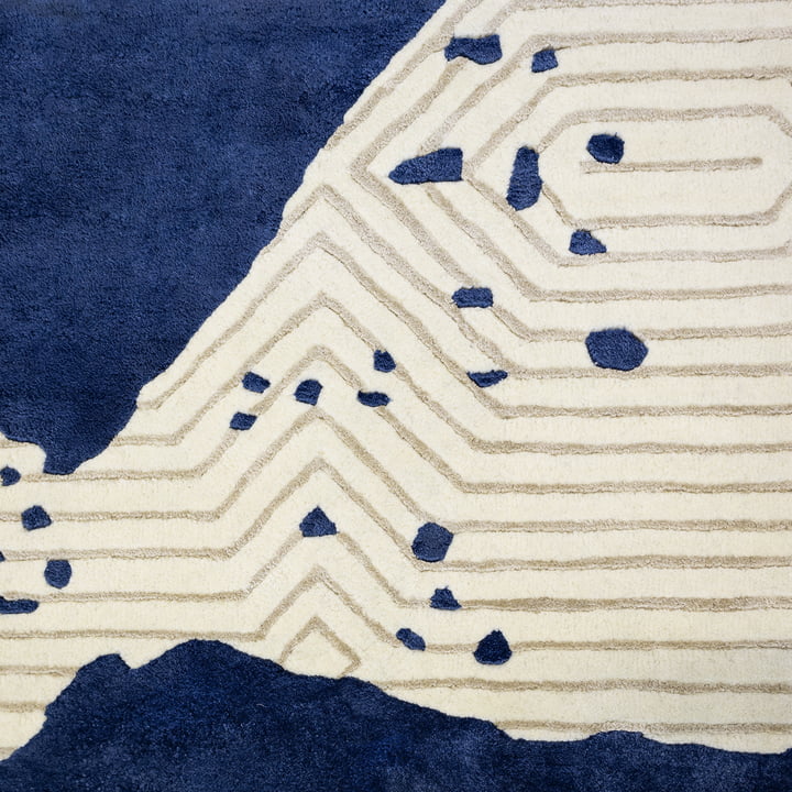 Studio Zondag - Splash Carpet 170 x 240 cm, blue / ivory