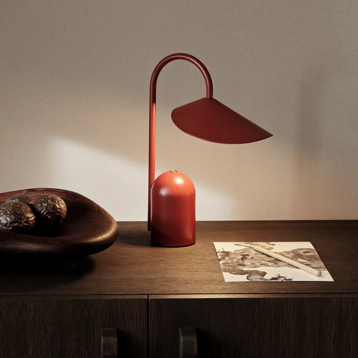 Arum Rechargeable LED table lamp, red from Ferm Living