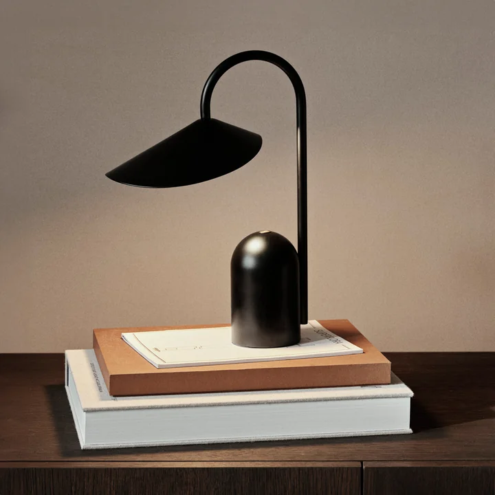 Arum Rechargeable LED table lamp, black from Ferm Living