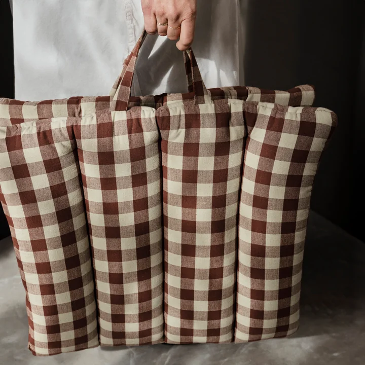 Bothy Check Folding mat, cinnamon/grey-green by Ferm Living