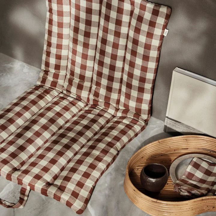Bothy Check Folding mat, cinnamon/grey-green by Ferm Living