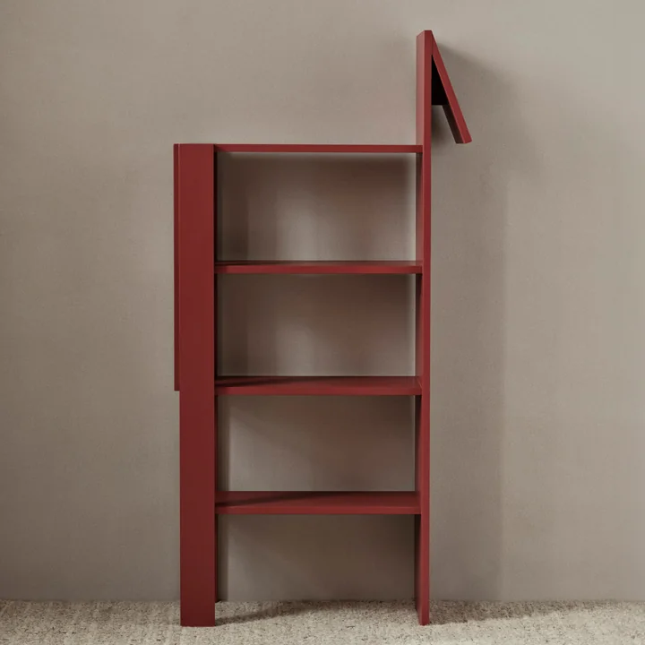 Giraffe Bookshelf, red by Ferm Living