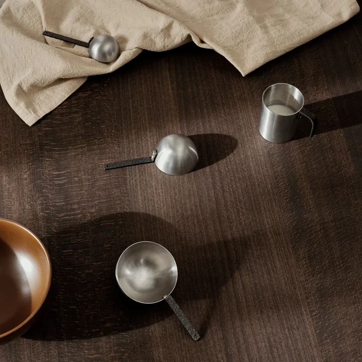 Obra measuring cup and spoon, stainless steel by Ferm Living