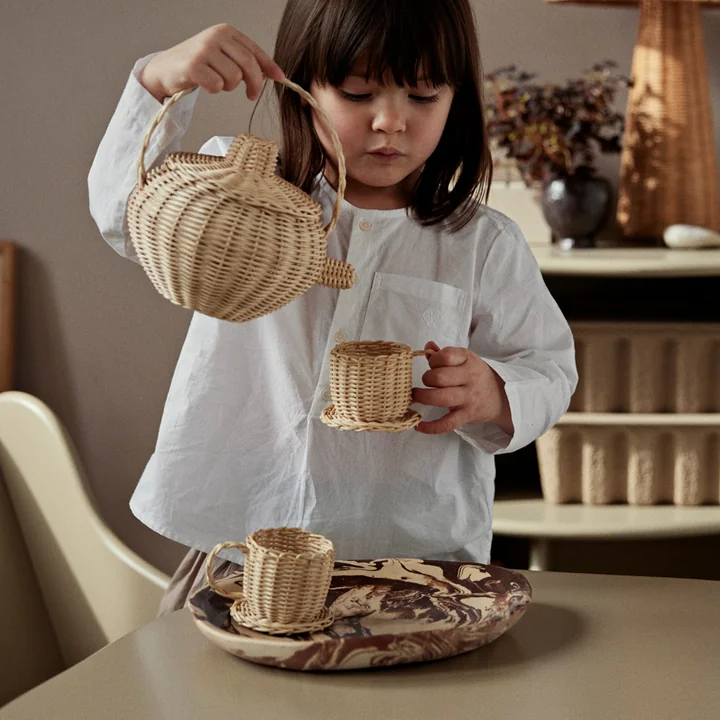 Rattan tea set, natural by Ferm Living