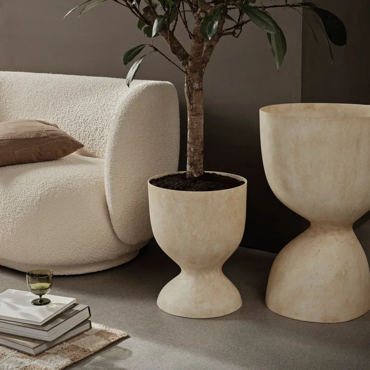Ferm Living - Evoke Flower pots, warm sand
