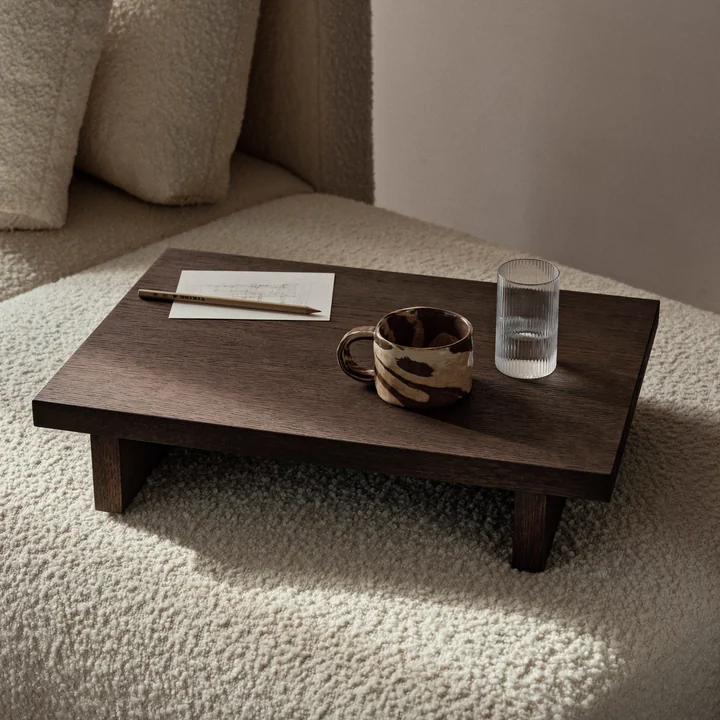 Kona Low Side table, 49 x 33.5 cm, dark stained oak by Ferm Living