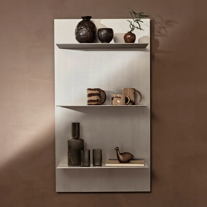 Lager Triple wall shelf, aluminum by Ferm Living