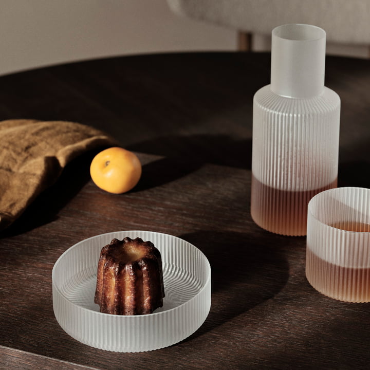 Ripple Carafe set, small / frosted by ferm Living