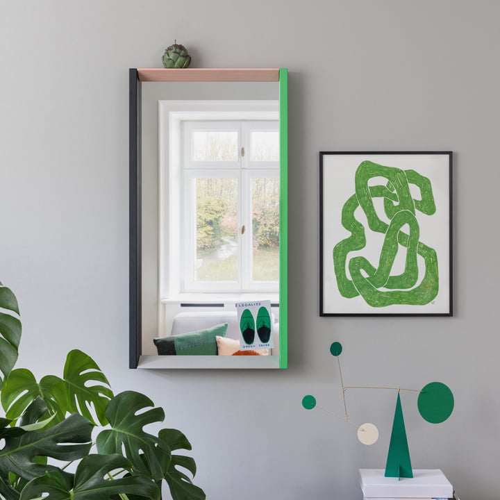 Colour Frame Mirror, medium, green / pink from Vitra