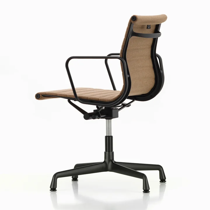 EA 132 Office chair with armrests deep black, swivel, Cosy 2, papyrus from Vitra