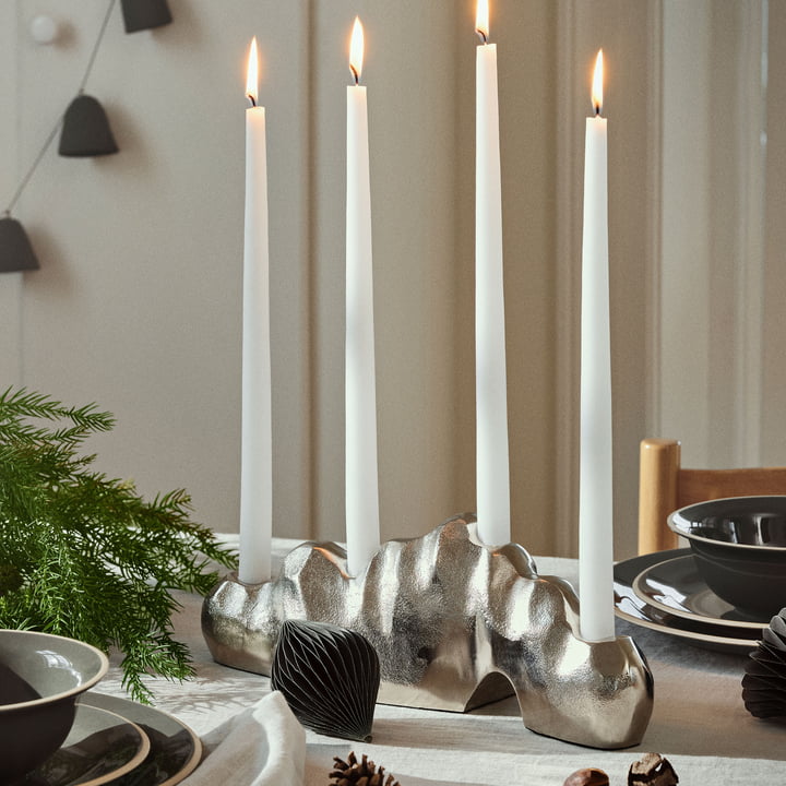 Lumos Candlestick, Silver Finish by Broste Copenhagen