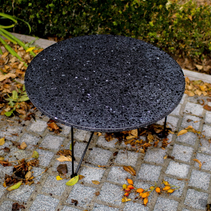 Acapulco Design - The Low Table, H 36 x Ø 65 cm, Terrazzo / tierra black